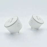 Minienchufe inteligente con WiFi de 2,4 GHz y forma redonda de 10 A, control remoto por aplicación, temporizador, funciona con Alexa y Google Home, luz de respiración colorida, CA 100-240 V, enchufe de EE. UU.